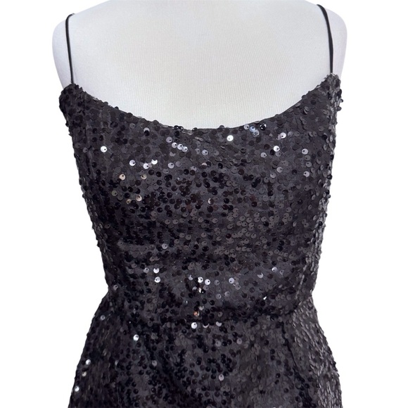 Lucy in the Sky Sequin Corset Mini Dress in Black Size Large - Picture 5 of 12